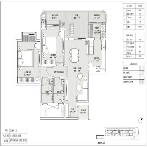 2BHK - 1428 Sqft