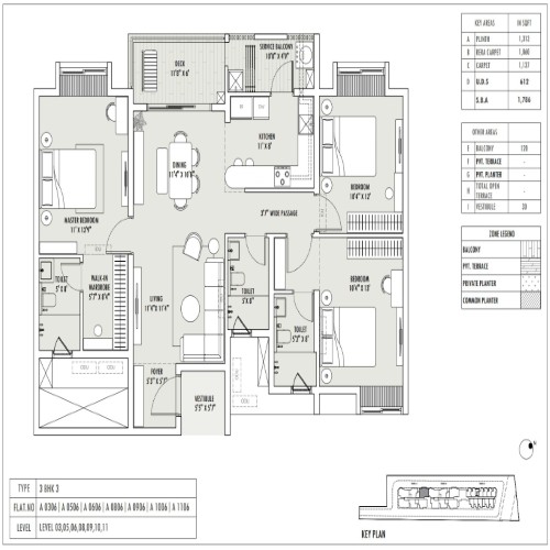 3BHK - 1786 Sqft
