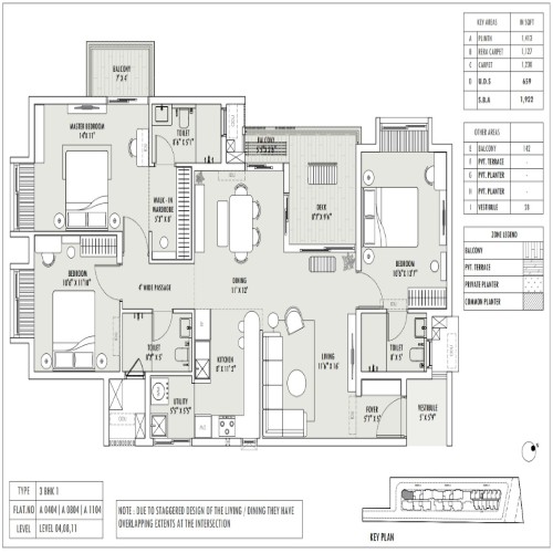 3BHK - 1922 Sqft